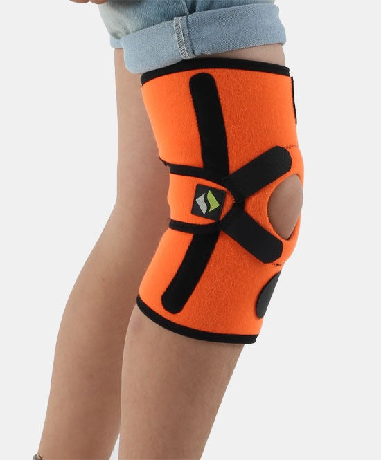 دعامة ركبة بدعم الأربطة للأطفال — دعامات جانبية وأشرطة تثبيت