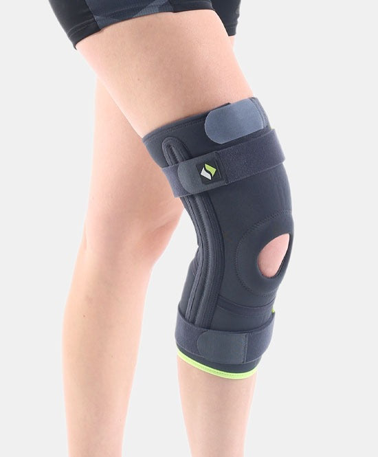 دعامة ركبة بدعم الرضفة والأربطة مع أحزمة علوية وسفلية (Velcro)