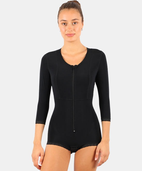 مشّد كولوت بأكمام + سحاب — تغطية عليا شاملة